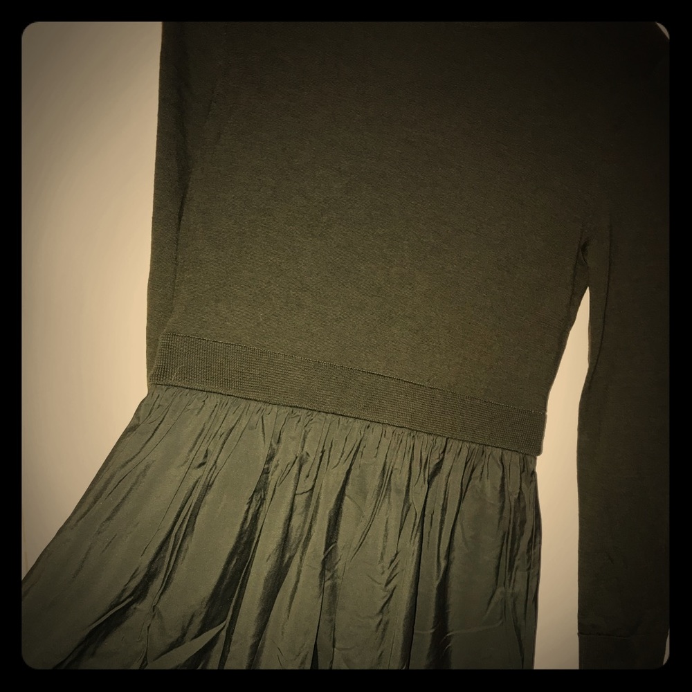 Long sleeve army green dress